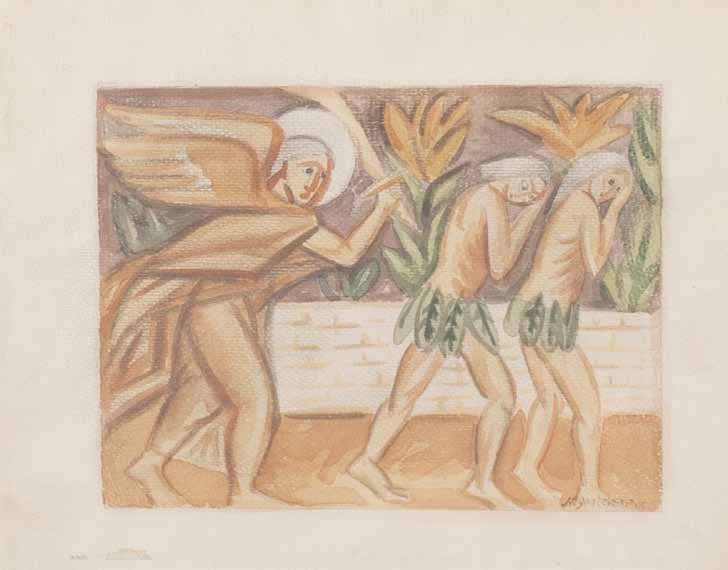 Natalia GONCHAROVA — Expulsion from Paradise, 1911-1912, 1911
